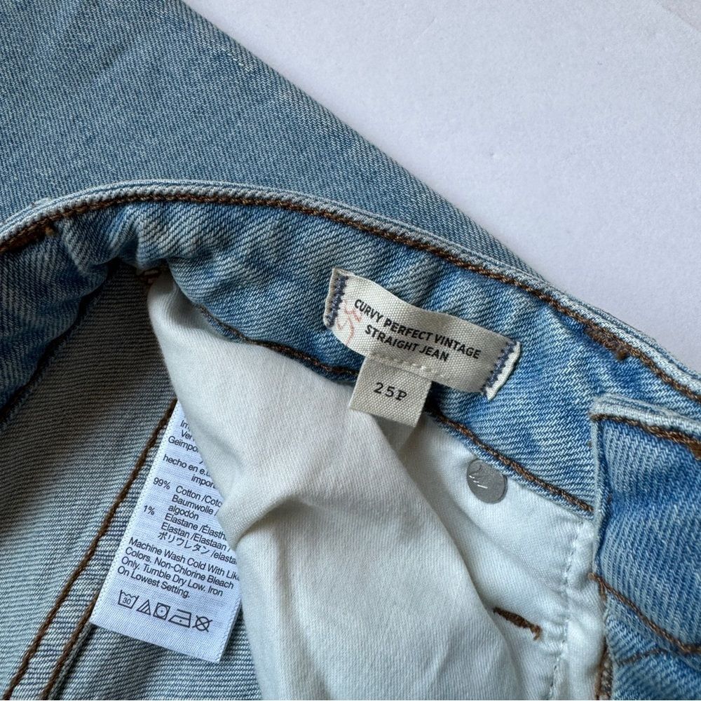 Madewell The Curvy Perfect Vintage Jean in Danby Wash: Ripped Edition Size 25P - Picture 6 of 10